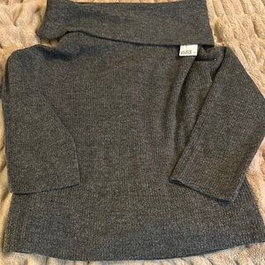 Gray off the shoulder Women's Sweater